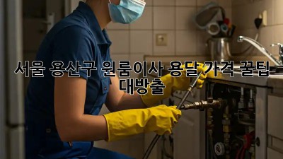 서울 용산구 원룸이사 용달 가격 꿀팁 대방출!  ✨