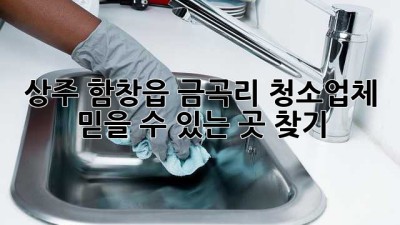 상주 함창읍 금곡리 청소업체, 믿을 수 있는 곳 찾기
